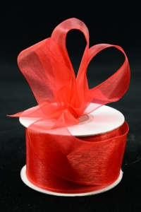 Organza Ribbon , Red, 1.5 Inch x 25 Yards (1 Spool) SALE ITEM